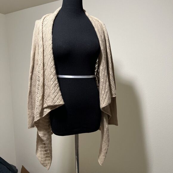 VTG Loose Weave Wrap Cardigan Shawl Sweater ANGORA Blend Beach Cover Up XS/S - Picture 1 of 14